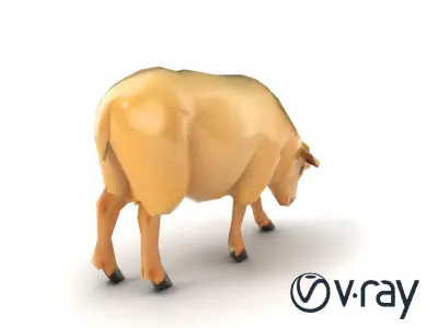 Sheep Fluffy Coat Grazing model pack Low-poly 3D model