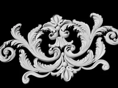 Central decor ornament for furniture 3D model 954