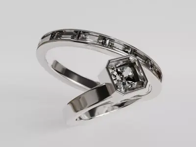 abstract double ring 3D print model