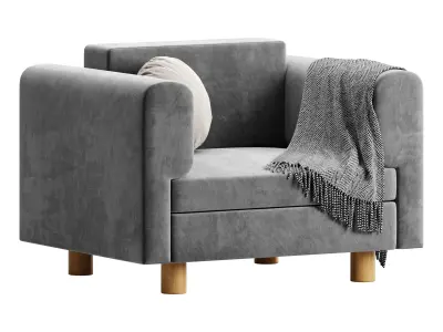 InMar Velvet Smoking Chair 3D model
