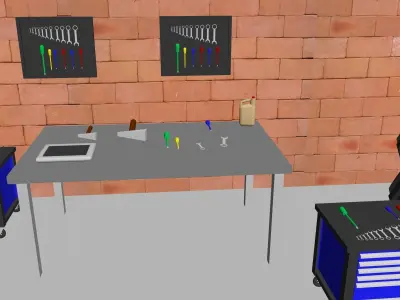 car workshop cartoon 3D model