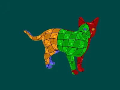 Black Spotted Cat 3D model