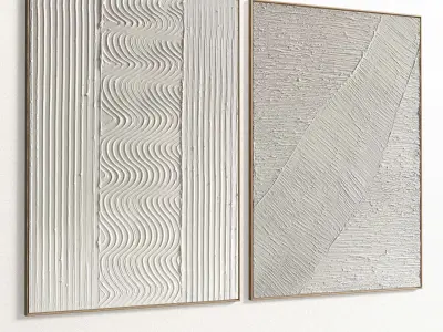 Plaster Two Photo Frame 217 Low-poly 3D model