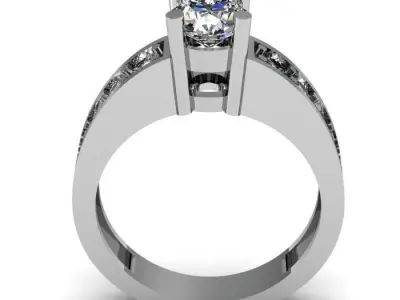 solitaire ring 3D print model