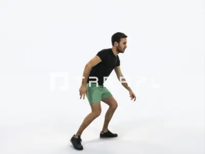 Flow 09K Football Changing Direction Sports Man Low-poly 3D model