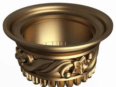 Carved Capital 1402 Low-poly 3D model