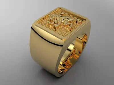 lion ring 3D print model 3