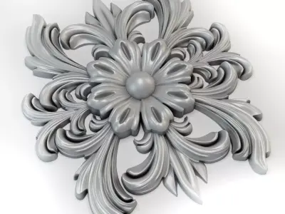 3D stl model of a flower for CNC router  3D print model