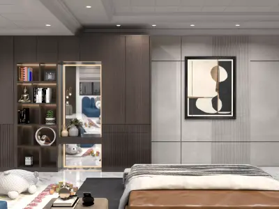 Modern Master Bedroom with Kids Play Area   3D model