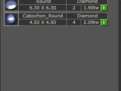 Round Diamond English Lock Earring 1815 3D print model