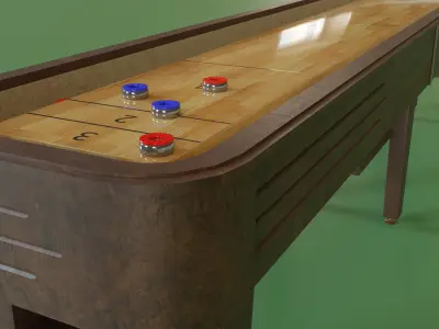 Shuffleboard Table Low-poly 3D model