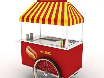 Ice cream and Hot dog Cart 3D model