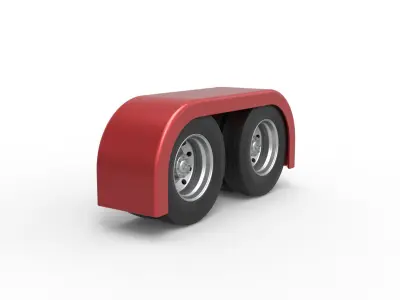 Semi truck Rear fenders Set 4 Scale 1 to 25 3D print model