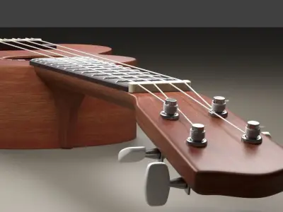 Guitar wooden ukulele 3D model