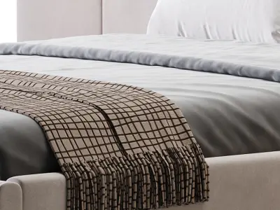 American Queen Size Bed 3D model