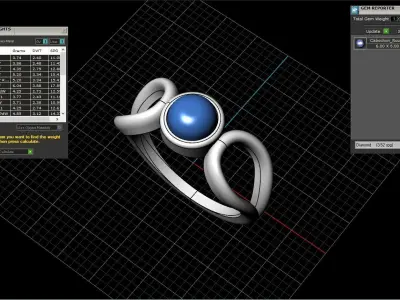 Cabochon ring model 517 3D print model
