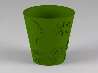 miniature flower pot 01 Free 3D print model