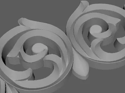 Central decor ornament for furniture 3D model 300
