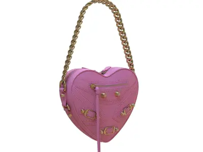 Balenciaga Le Cagole Heart Mini Bag Pink Low-poly 3D model