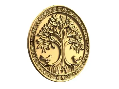 decor set wall panel tree relief CNC 11 3D print model