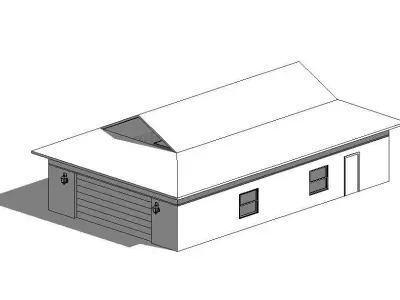 Revit - Detached Garage Boston Hip 3D model