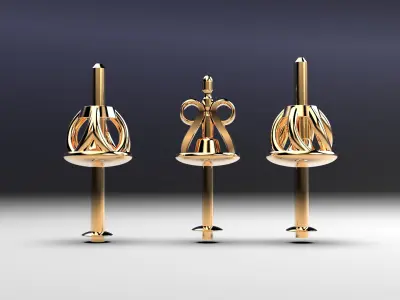 Eternity earrings plus 3 stud lock types 3D print model