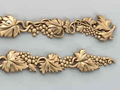 Carved decor horizontal 033 3D model