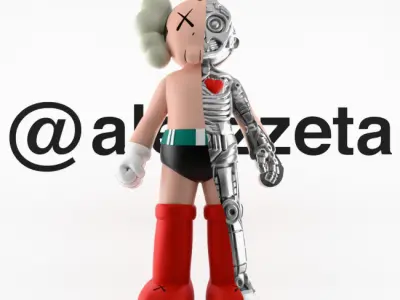 Kaws Astroboy Rise Mecha Core Textured Low-poly 3D model