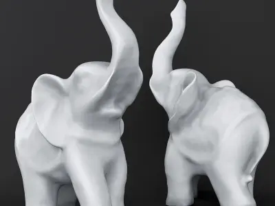 Indian elephant made of stone 3D model