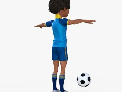 Cartoon Football player Rigged 3D model