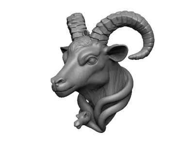 goat pendant 3D print model