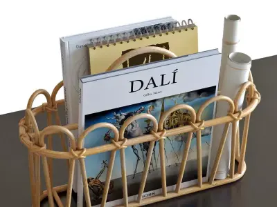 Sofia Rattan Magazine Holder 3D model