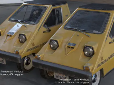 Sebring-Vanguard Citicar  Comuta car - set of 6 colors Low-poly 3D model