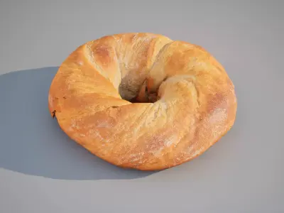 Bagel bread Game ready 5K triangles 4K PBR textures Low-poly 3D model
