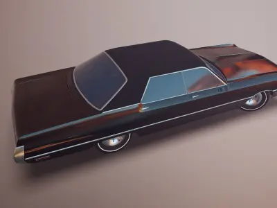 Gangster car Low-poly 3D model
