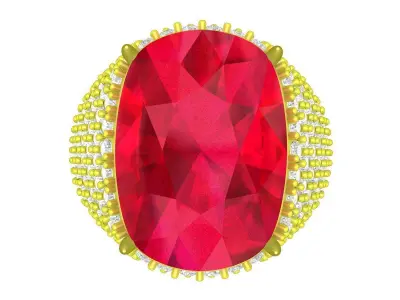 Luxury Korean Style Oval Diamond Men Ring 3D Model A7609 3D print model