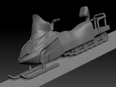 Snowmobile model HI POLY 3D print model