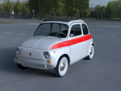 Fiat 500 Nuova Sport 1958 with interior HDRI 3D Model 3D model