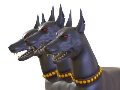 High Poly Monster Three Headed Cerberus Dog 3D Model 3D model