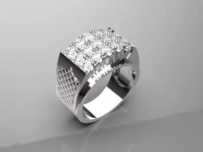 diamond man ring mr0066 3D print model