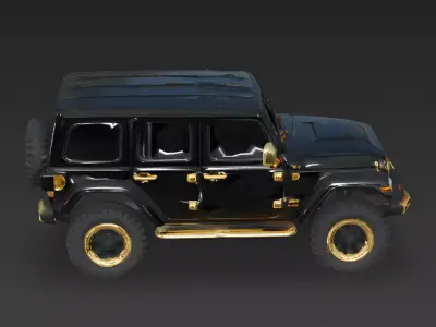 Luxury Custom Gold and Black SUV 3D Model Low-poly 3D model
