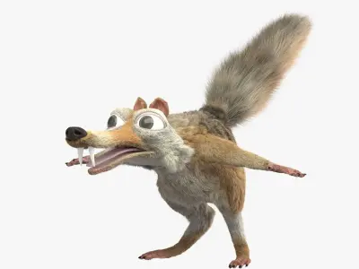 Squirrel Scrat Rigged 3D model