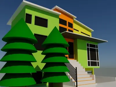 LOW-POLY BUILDING 3D MODEL IN MAYA Low-poly 3D model