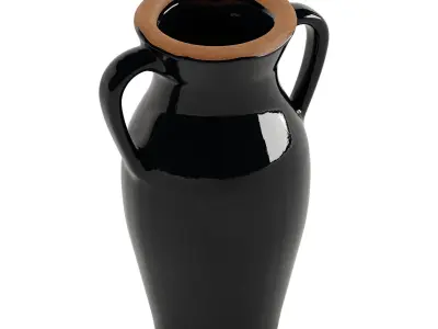 Natural Rimmed Onyx Urn Vase 3D model