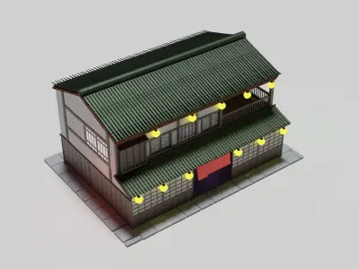 Japanese house Free low-poly 3D model