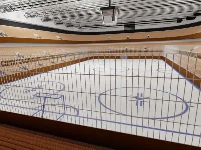 Ice Hockey Stadium Low-poly 3D model