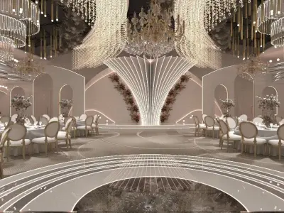 banquet hall 3D model