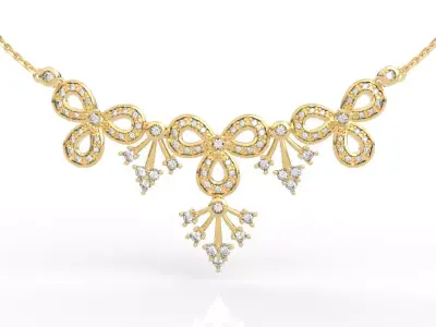 Victorian Teardrop Diamond Statement Necklace 3D print model