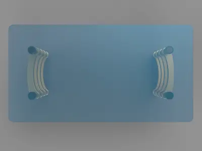 table dining with brass legs and glass top Low-poly 3D model