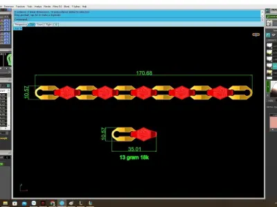 Luxury Geometric Link Bracelet Jewelry 3D Model 4128 3D print model